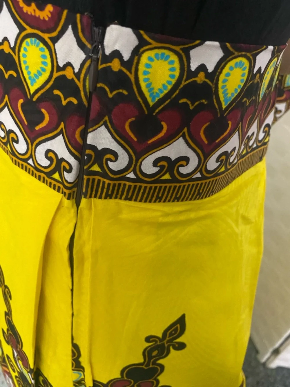 Vibrant Yellow African Print Maxi Skirt - Picture 8 of 9